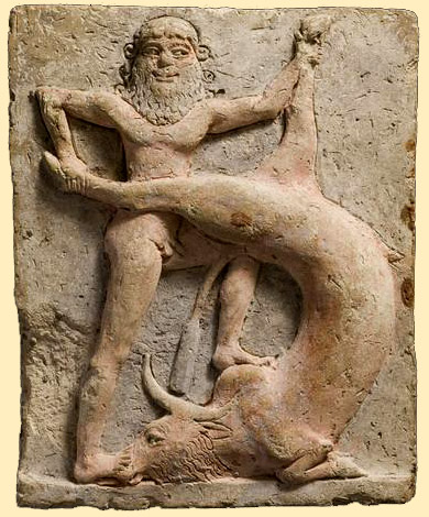  Gilgamesh terrasse un taureau 